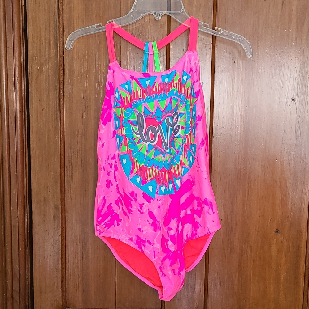 2‎ Piece Set- Girls Wonder Nation Matching Bathingsuit  and Hooded Cover-Up